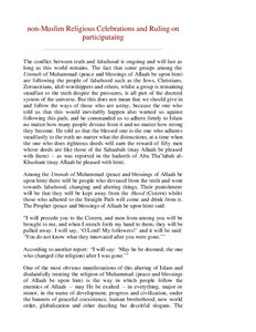تحميل كتاب NON MUSLIM RELIGIOUS CELEBRATIONS AND RULING ON PARTICIPATAING PDF مجانا