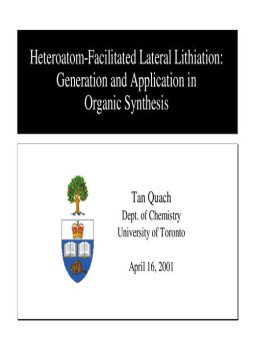 تحميل كتاب HETEROATOM-FACILITATED LATERAL LITHIATION PDF للمؤلف TAN QUACH مجانا