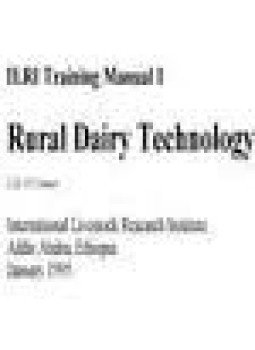 تحميل كتاب RURAL DAIRY TECHNOLOGY PDF مجانا